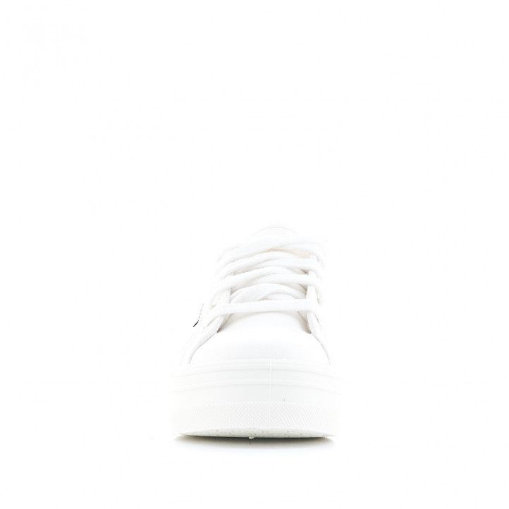 Zapatillas lona Victoria con plataforma blancas - Querol online