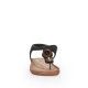 Sandalias planas Amarpies con tira central negra y detalle en madera - Querol online