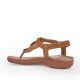 Sandalias planas Amarpies con tira central marrón y detalle en madera - Querol online