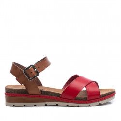 Sandalias cuña Refresh rojas de tiras cruzadas - Querol online