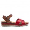 Sandalias cuña Refresh rojas de tiras cruzadas