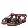 Sandalias planas Refresh con doble tira negra trenzada