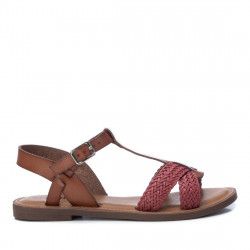 Sandalias planas Refresh con doble tira roja trenzada - Querol online