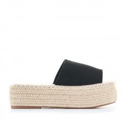 Sandalias plataformas Owel negras con pala y plataforma - Querol online