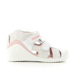 Sandàlies abotinades Biomecanics amb punts i detalls en rosa - Querol online