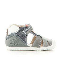 Sandàlies abotinades Biomecanics grisos amb sola en blanc - Querol online