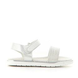 sandalias CRECENDO plateadas cogidas al tobillo - Querol online