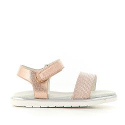 sandalias CRECENDO rosa metalizadas cogidas al tobillo - Querol online