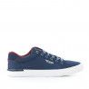 Zapatillas lona Lois azules con interior rojo