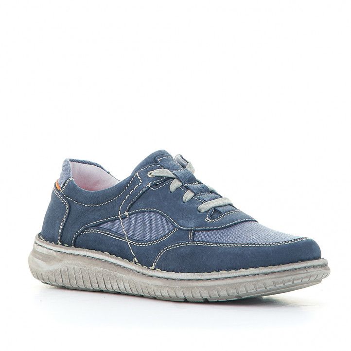 Zapatos sport Zen azules con partes de tela - Querol online