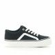 Zapatillas lona Owel kids negra con línea lateral blanca - Querol online