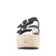 Sandàlies plataformes Owel amb doble pala i sivella negres - Querol online