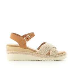 Sandalias cuña Owel pianosa con ligera cuña cruzado - Querol online