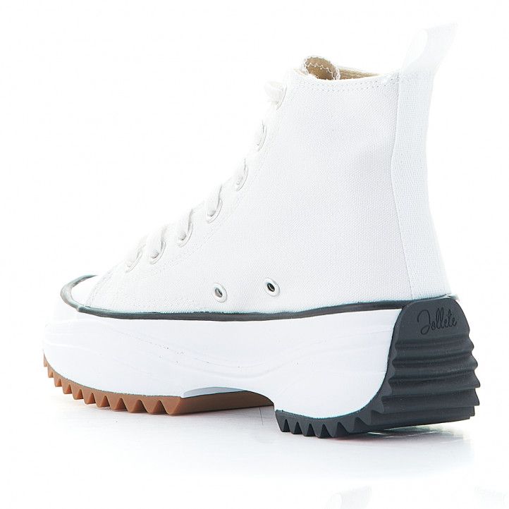 Zapatillas lona JOLLETE con plataforma serrada blanca - Querol online