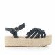 Sandàlies plataformes Owel samos amb múltiples tires negres - Querol online