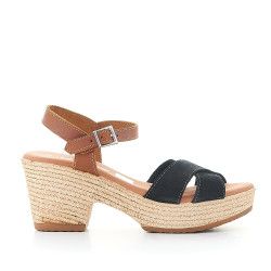 Sandàlies taló Redlove beth amb doble tira croada i plataforma - Querol online
