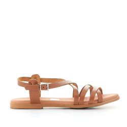 Sandalias planas Redlove joana marrón con multiples tiras - Querol online