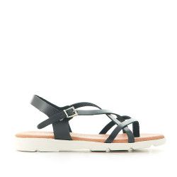 Sandalias planas Redlove arteta negras con piso blanco - Querol online