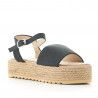 Sandalias plataformas Owel creta con pala grande negra