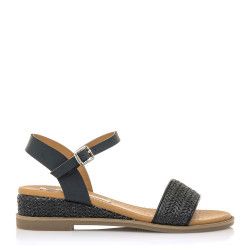 Sandàlies falca Mustang amb tascó negres - Querol online