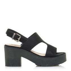 Sandalias tacón Mustang emeline efecto antelina - Querol online