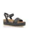 Sandalias plataformas Mustang lana con efecto yute