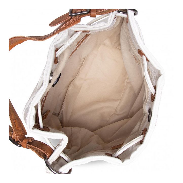 bolsos Refresh blanco con detalles marrones - Querol online