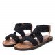 Sandalias planas Refresh negras acabado textil - Querol online