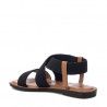 Sandalias planas Refresh negras acabado textil