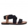 Sandalias planas Refresh negras acabado textil