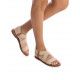 Sandalias planas Refresh marrones acabado textil - Querol online