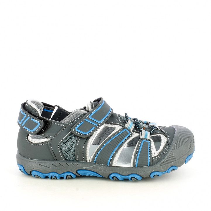 sandàlies QUETS! tancades blaves i grises amb doble velcro - Querol online