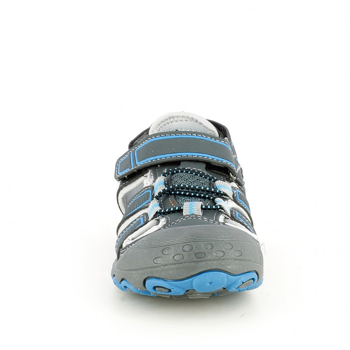 sandalias QUETS! cerradas azules y grises con doble velcro - Querol online