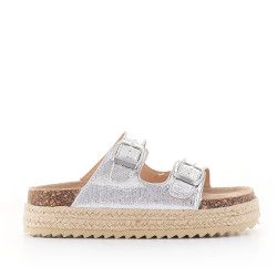 sandalias QUETS! plateadas con plataforma - Querol online