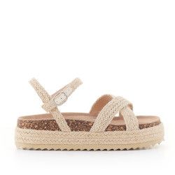 sandalias QUETS! con varias tiras de cuerda y plataforma - Querol online