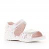 Sandalias abotinadas Biomecanics blancas con estampado festivo