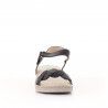 Sandalias cuña Amarpies negras con tira trenzada