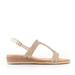 Sandalias planas Amarpies construida con detalles de cuerda - Querol online