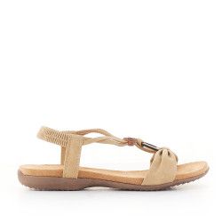 Sandalias planas Amarpies con pieza decorativa de madera - Querol online