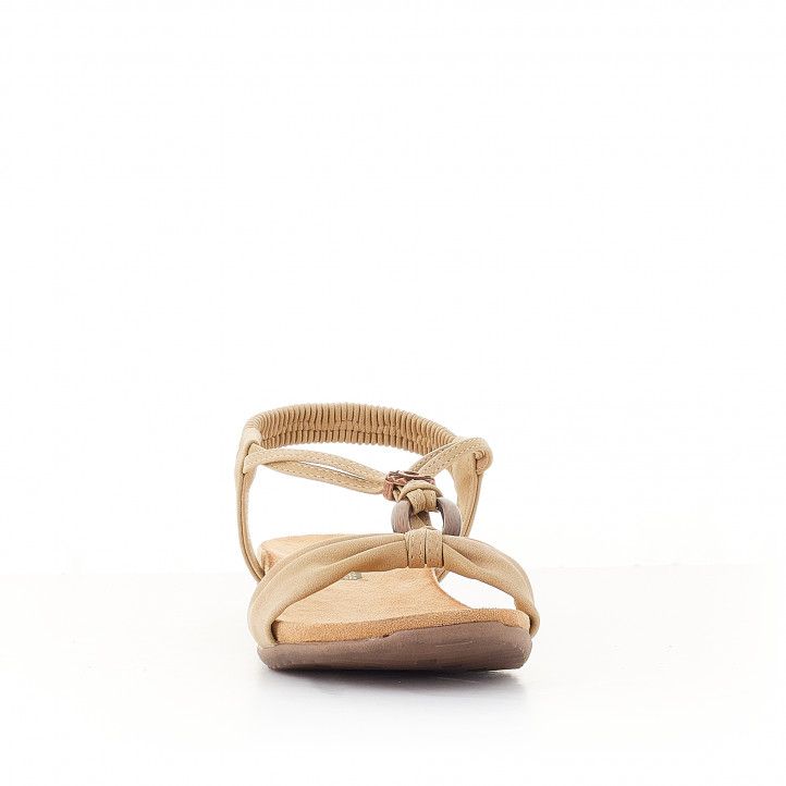 Sandalias planas Amarpies con pieza decorativa de madera - Querol online
