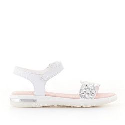 sandàlies Pablosky blanques amb flors i detall metàl·lic - Querol online