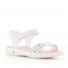 sandàlies Pablosky blanques amb flors i detall metàl·lic