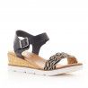 Sandàlies falca Porronet pell negre bruna