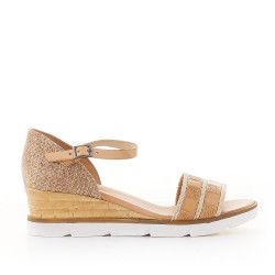 Sandàlies falca Porronet jute taupe greta - Querol online