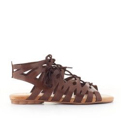 Sandàlies planes Porronet pell moka maialen - Querol online