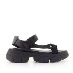 Sandalias plataformas Redlove norma negras con suela dentada - Querol online