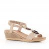 Sandalias cuña You Too beige de varias cuerdas