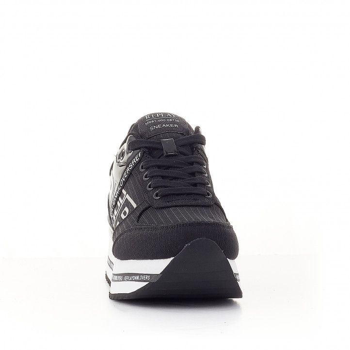 Zapatillas deportivas Replay negras con logo en lateral - Querol online