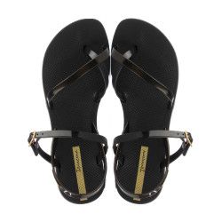 Chanclas Ipanema negras semitransparentes cogidas - Querol online