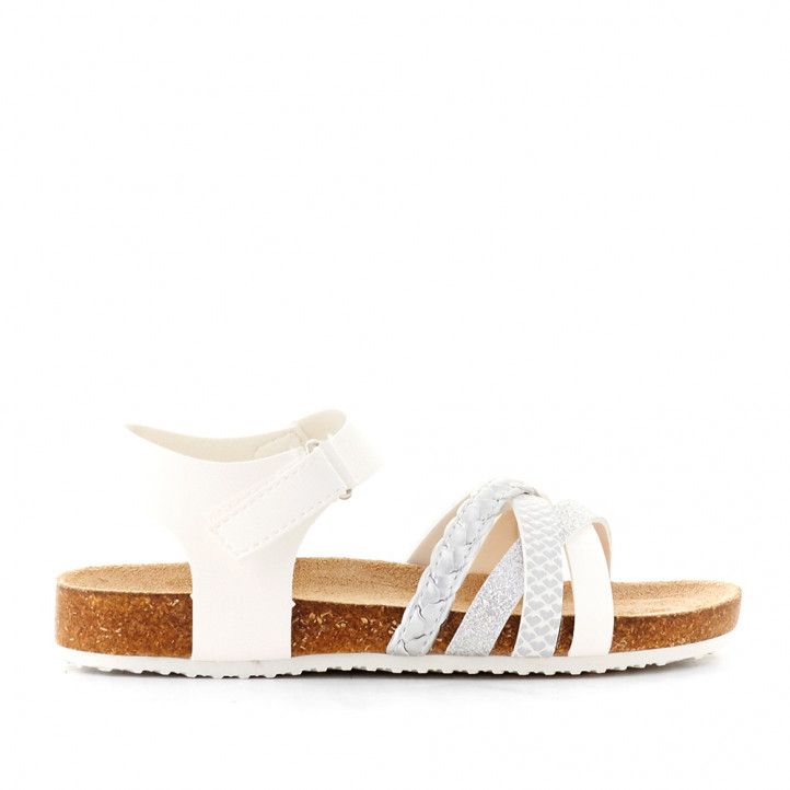 sandàlies K-Tinni bios blanques amb tires metàl·liques - Querol online